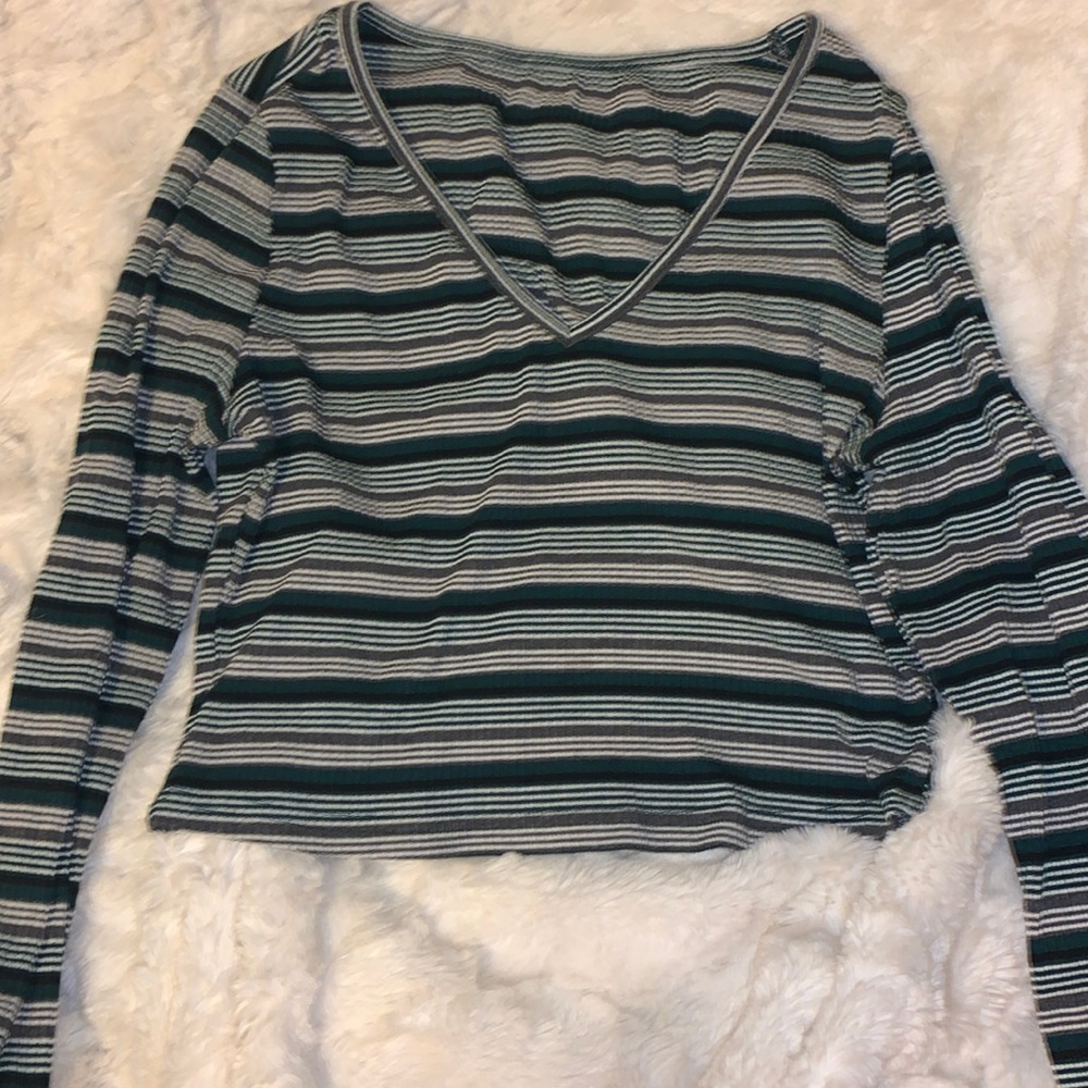 Striped shien crop top